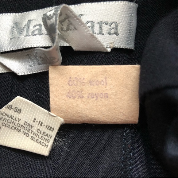 Vintage 80s MaxMara Power Suit Navy Wool Pleated Tapered Pants 4 EUC - Picture 13 of 13